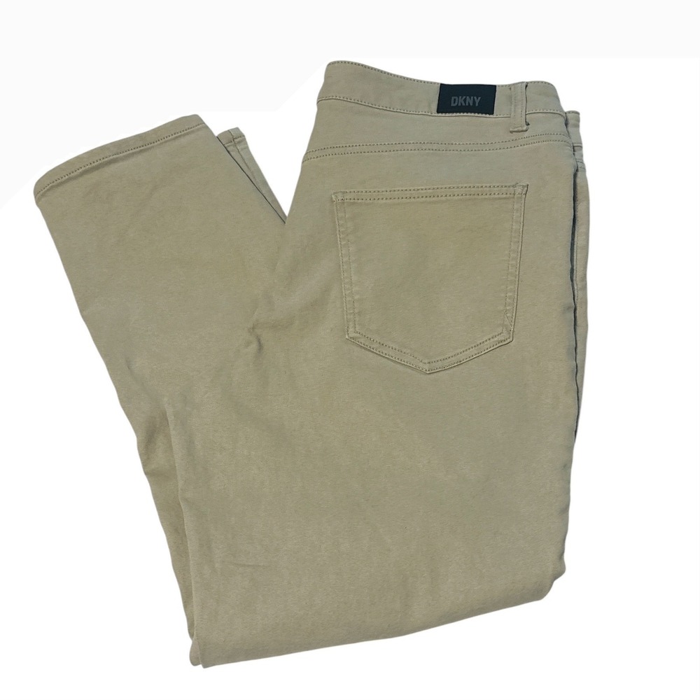 DKNY Stanton Slim Fit Khaki Tan Pants Mens 36x30 Stretch 5-Pocket Trousers